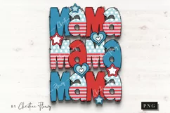 Doodle 4th Of July Mama PNG | Patriotic PNG Product Image 4