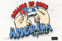 Retro Rolling Up Some America Spirit PNG | 4th Of July PNG Product Image 4