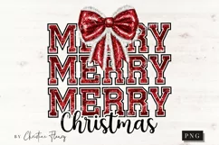 Coquette Merry Christmas PNG | Christmas Glitter PNG Product Image 4