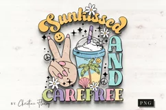 Retro Sunkissed And Carefree PNG | Summer PNG Product Image 4