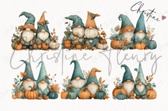 Teal Fall Gnomes Clipart Bundle Product Image 4