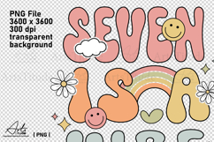 Groovy 7th Birthday PNG - Seven is a Vibe Retro Sublimation Product Image 4
