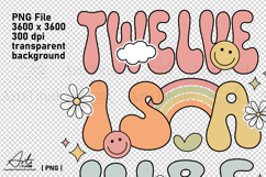 Groovy 12th Birthday PNG, Twelve is a Vibe Retro Sublimation Product Image 4