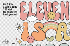 Groovy 11th Birthday PNG, Eleven is a Vibe Retro Sublimation Product Image 4
