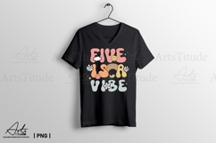 Groovy 5th Birthday PNG - Five is a Vibe Retro Sublimation Product Image 3