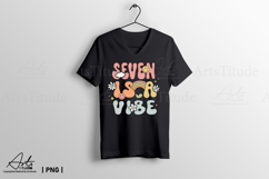Groovy 7th Birthday PNG - Seven is a Vibe Retro Sublimation Product Image 3