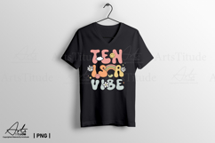 Groovy 10th Birthday PNG, Ten is a Vibe Retro Sublimation Product Image 3