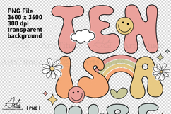 Groovy 10th Birthday PNG, Ten is a Vibe Retro Sublimation Product Image 4