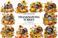 Thanksgiving Turkey Clipart Bundle Product Image 1