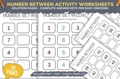 Number Between Activity Worksheet Product Image 1