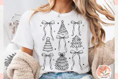 Preppy Christmas Tree coquette Png, Christmas Coquette Bow Product Image 5