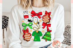 Christmas Preppy Coquette Nurse Png bundle, Health care png Product Image 14