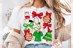 Christmas Preppy Coquette Nurse Png bundle, Health care png Product Image 2