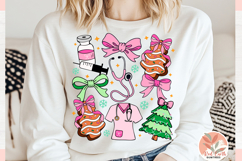 Christmas Preppy Coquette Nurse Png,Health care worker Png Product Image 11