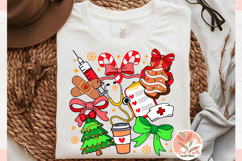 Christmas Preppy Coquette Nurse Png bundle, Health care png Product Image 9