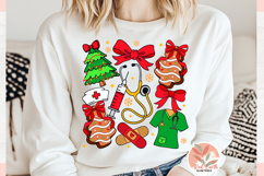 Christmas Preppy Coquette Nurse Png bundle, Health care png Product Image 5
