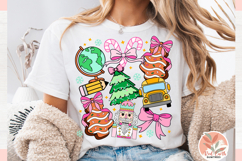 Christmas teacher PNG Coquette Bow Design, festive Preppy Product Image 2