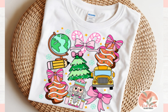 Christmas teacher PNG Coquette Bow Design, festive Preppy Product Image 1