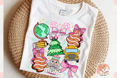 Christmas teacher PNG Coquette Bow Design, festive Preppy Product Image 1