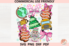 Christmas teacher PNG Coquette Bow Design, festive Preppy Product Image 5