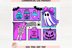 Trendy Retro neon Halloween spooky ghost collage svg png dxf Product Image 3