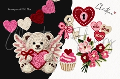 Faux Latch Hook Valentines Clipart Bundle - 59 Elements Product Image 3