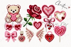 Faux Latch Hook Valentines Clipart Bundle - 59 Elements Product Image 4