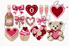 Faux Latch Hook Valentines Clipart Bundle - 59 Elements Product Image 5