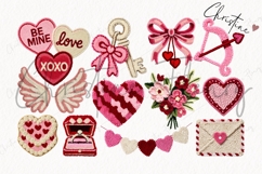 Faux Latch Hook Valentines Clipart Bundle - 59 Elements Product Image 6