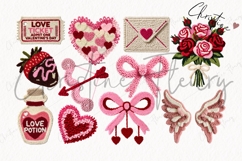 Faux Latch Hook Valentines Clipart Bundle - 59 Elements Product Image 8