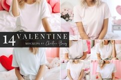 Valentine&#039;s Day Mockup Bundle | White T-Shirt Mockup Product Image 1