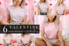 Valentine&#039;s Day Bella Canvas 3001 Pink Mockup Bundle Product Image 1