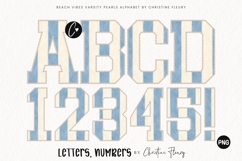 Stripes Varsity Pearls Beach Vibes Alphabet PNG Product Image 1
