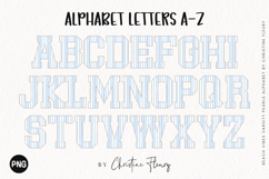 Light Blue Stripes Varsity Pearls Beach Vibes Alphabet PNG Product Image 2