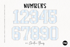 Light Blue Stripes Varsity Pearls Beach Vibes Alphabet PNG Product Image 3