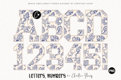 Shells Varsity Pearls Beach Vibes Alphabet PNG Product Image 1