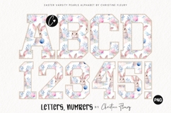 Varsity Easter Bunny Pearl Alphabet PNG Product Image 1