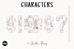 Varsity Easter Bunny Pearl Alphabet PNG Product Image 4