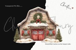 Vintage Christmas Farm Clipart | Christmas PNG Product Image 3