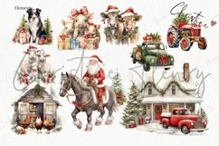 Vintage Christmas Farm Clipart | Christmas PNG Product Image 4