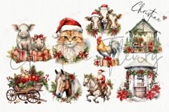 Vintage Christmas Farm Clipart | Christmas PNG Product Image 6