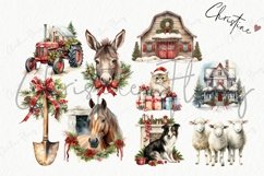 Vintage Christmas Farm Clipart | Christmas PNG Product Image 7