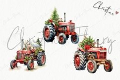Vintage Christmas Tractors Clipart | Farm PNG Product Image 4