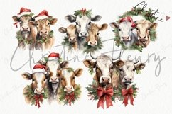 Vintage Festive Cows Clipart | Farm PNG Product Image 4