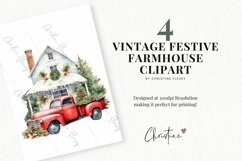 Vintage Festive Farmhouse Clipart | Farm PNG Product Image 2
