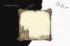 Vintage Goth Frame Scene Clipart | Halloween PNG Product Image 2