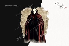Vintage Goth Vampire Clipart | Halloween PNG Product Image 2