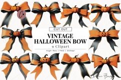 Vintage Halloween Bow Clipart Bundle Product Image 1