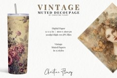 Vintage Muted Decoupage Digital Paper Product Image 2