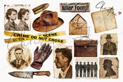 Vintage True Crime Detective Clipart | True Crime PNG Product Image 4